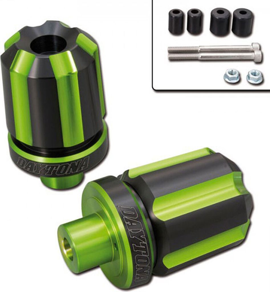 Daytona Lenkergewichte "Groove", grün eloxiert, 7/8"+1" Lenker mit I Ø 14-19 mm, Paar