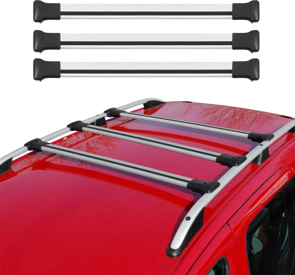 Set 3 Barre Portapacchi Alluminio VW T5 Caravelle Multivan Grigio