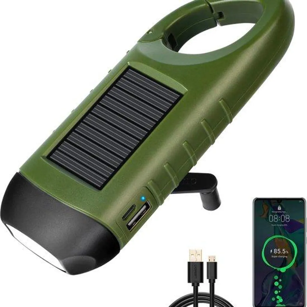 Lampe de poche rechargeable solaire - Autonomie illimitée par LED