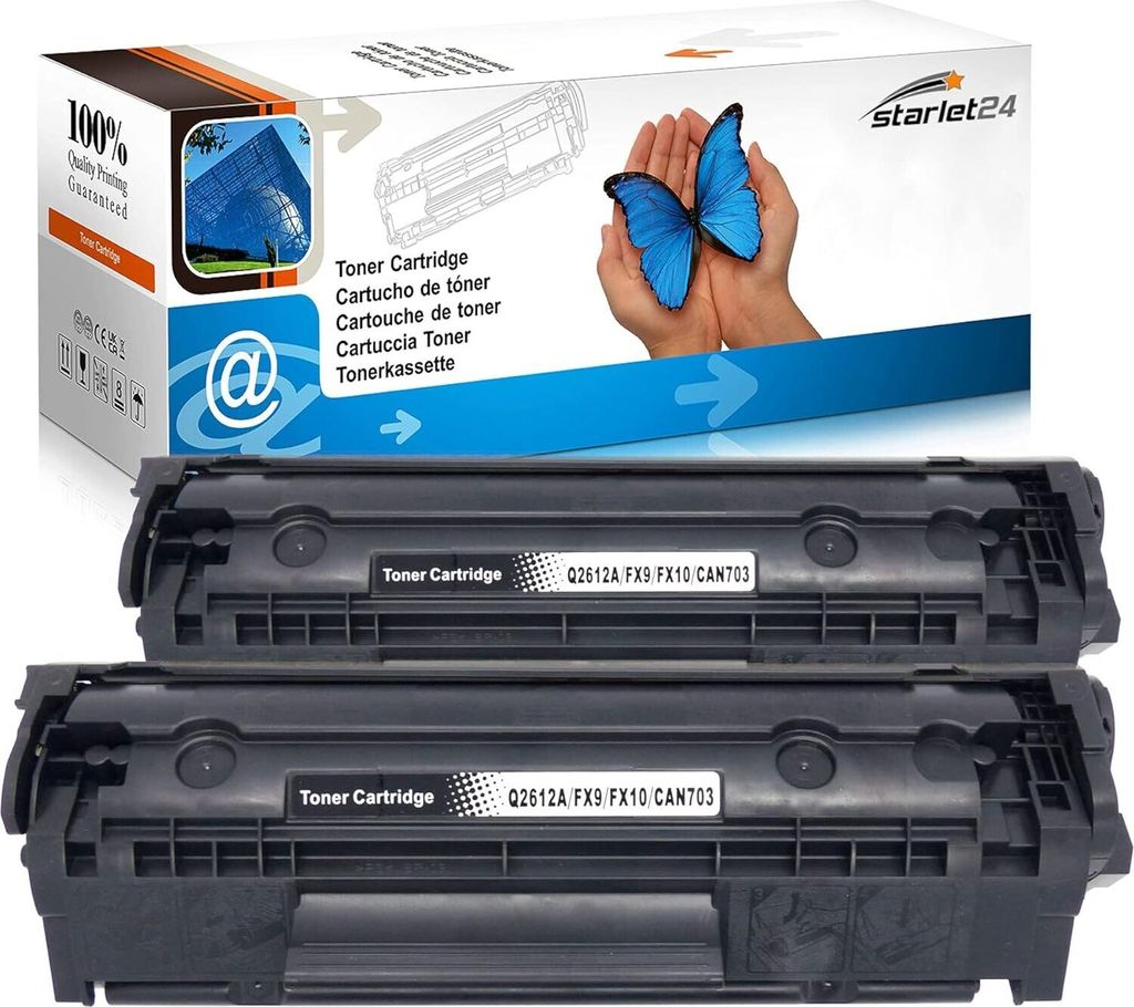 2x Starlet24 Toner kompatibel mit HP Q2612A (12A) für HP LaserJet 1010, 1012, 1015, 1020, 1022, 3000, 3015, 3020, 3030, 3050, 1005 MFP, M 1319 F...