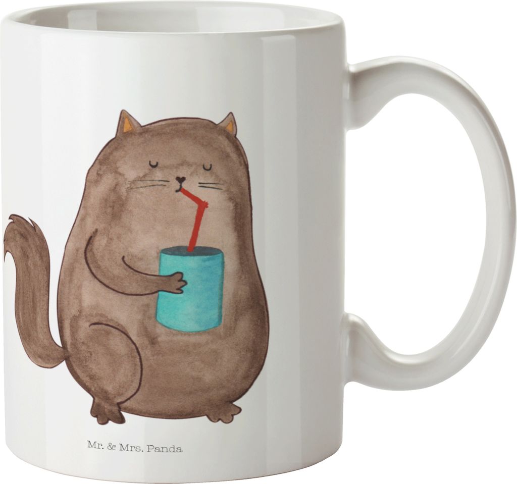 Mr. & Mrs. Panda Plastikbecher Katze Dose - Weiß - Geschenk, Outdoor Tasse, Cat, Pott, Katzenfutter, Reisebecher, Kindertasse, trinken, Kunststoff...