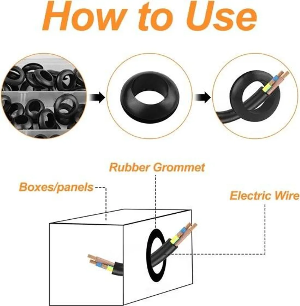 Kit Passe-Câble pour Installation Électrique et Automobile - 260 Pièces Noir