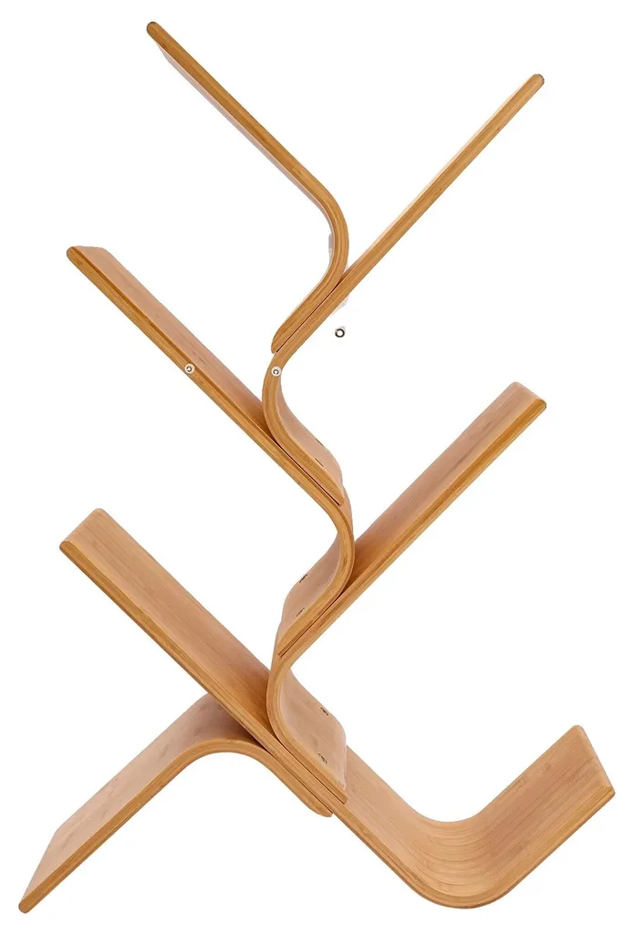 Petit meuble de rangement en bambou pour livres et dossiers bureau