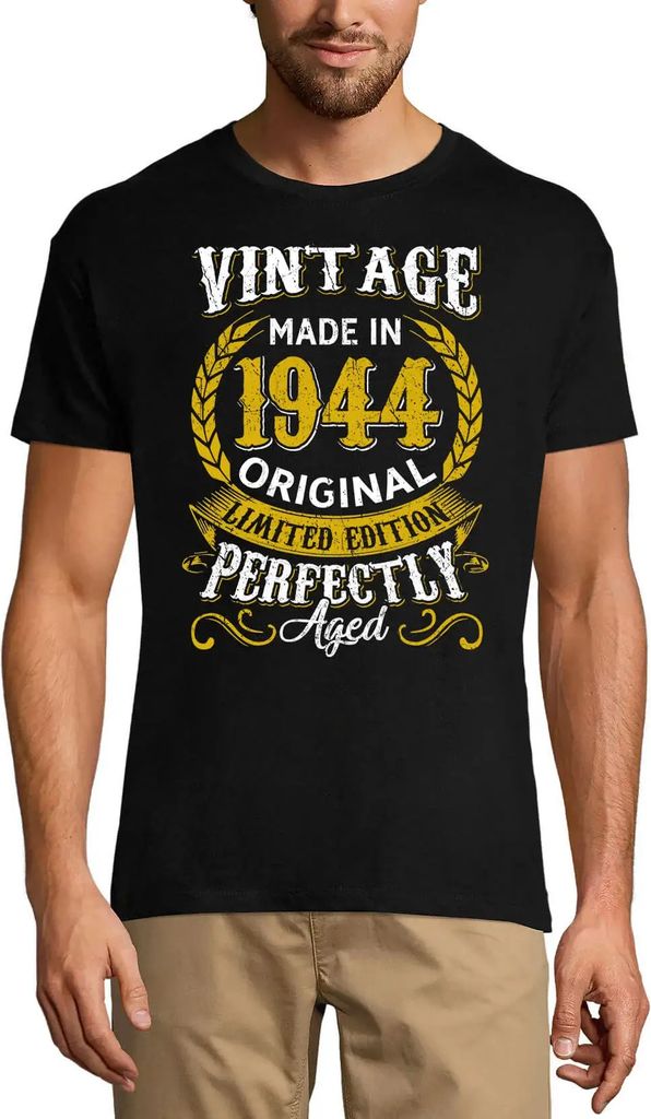 Herren Grafik T-Shirt Vintage aus dem Jahr 1944 perfekt gealtert – Vintage 1944 Perfectly Aged – Geschenk 77. Geburtstag Jahrestag 77 Jahre