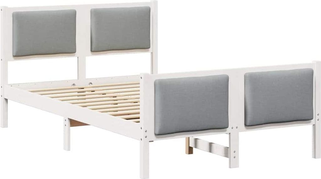 Eleganter Möbel Bettrahmen mit Kopfteil Hellgrau 120 x 190cm Stoff - CJG769019 - Klassische BettenJugendbett Tagesbett
