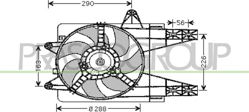 PRASCO FT132F001 Lüfter Motorkühlung Kühlerlüfter für FIAT PUNTO (176) Wasserkühler