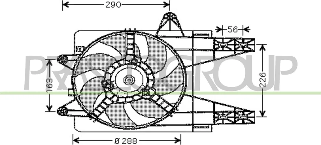 Ventilateur de refroidissement moteur FT132F001 pour Fiat Punto