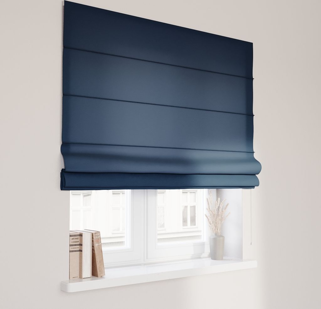 Dekoria Raffrollo Capri, marinenblau, 120 x 150 cm