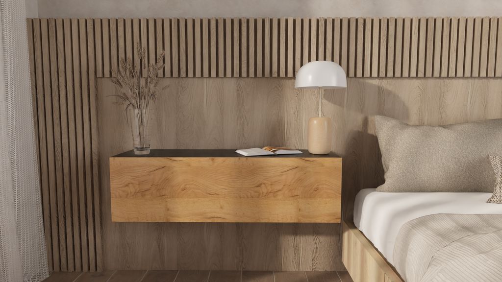 PLATAN ROOM Wandschrank Nachtkommode 105 cm hängender Nachttisch HOCHGLANZ oder MATT