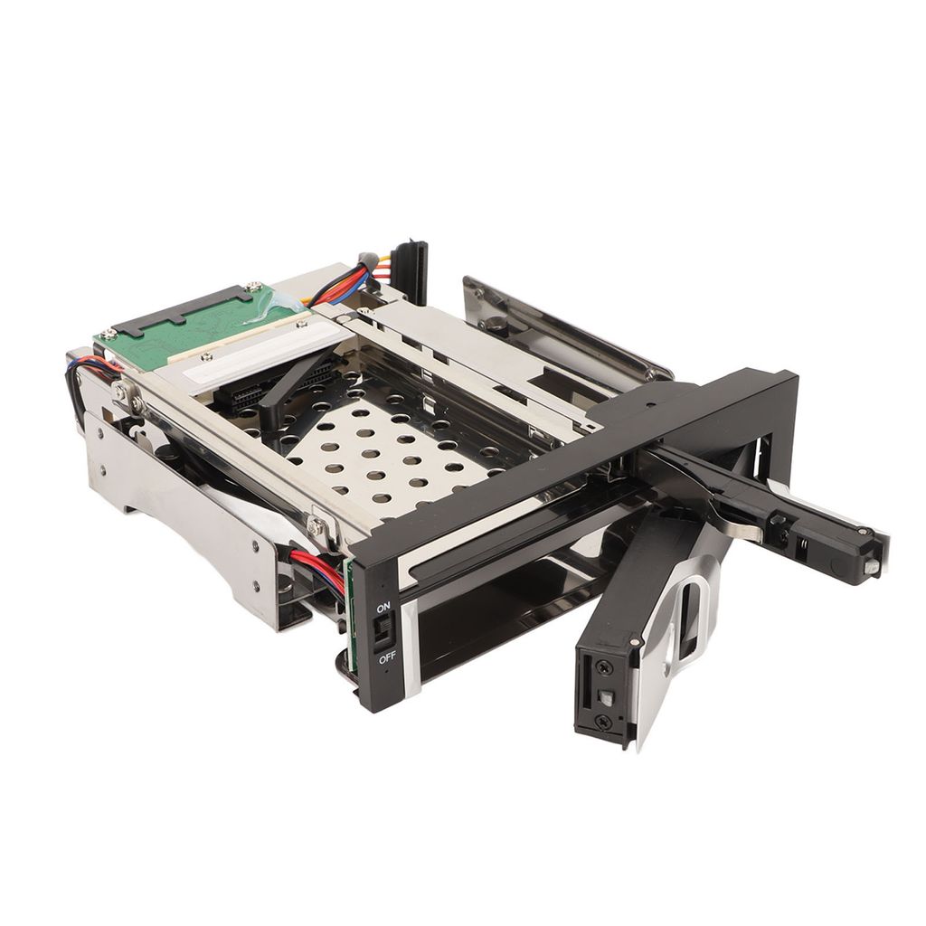 SATA HDD Einbaurahmen Dual Bay, Interner Festplattenrahmen mit Guter Wärmeableitung für 2,5 & 3,5 Zoll SATA Festplatten (Ohne HDD)