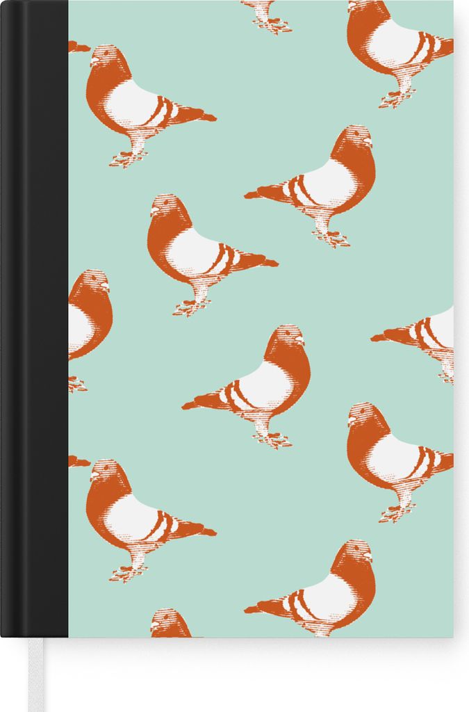 MuchoWow Notizbuch Tagebuch Haushaltsbuch Notebook A5 Taube - Vogel - Muster - Notizblock - Notizheft - Notebook - Schreibblock - Papier