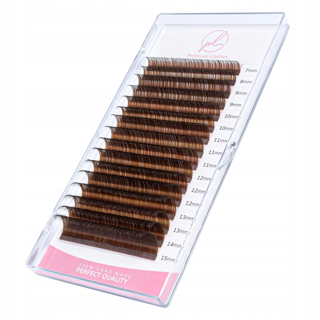 Premium Lashes MIX D 0.07 7-15mm 16 Streifen HELLBRAUN