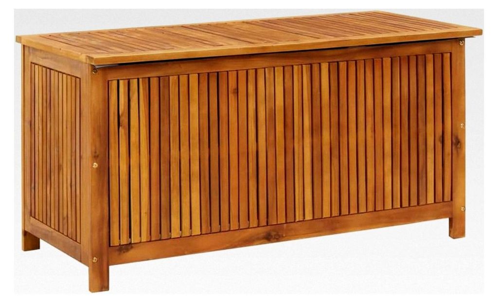 Garten Aufbewahrungsbox 113x50x58 cm aus Akazienholz mit Deckel