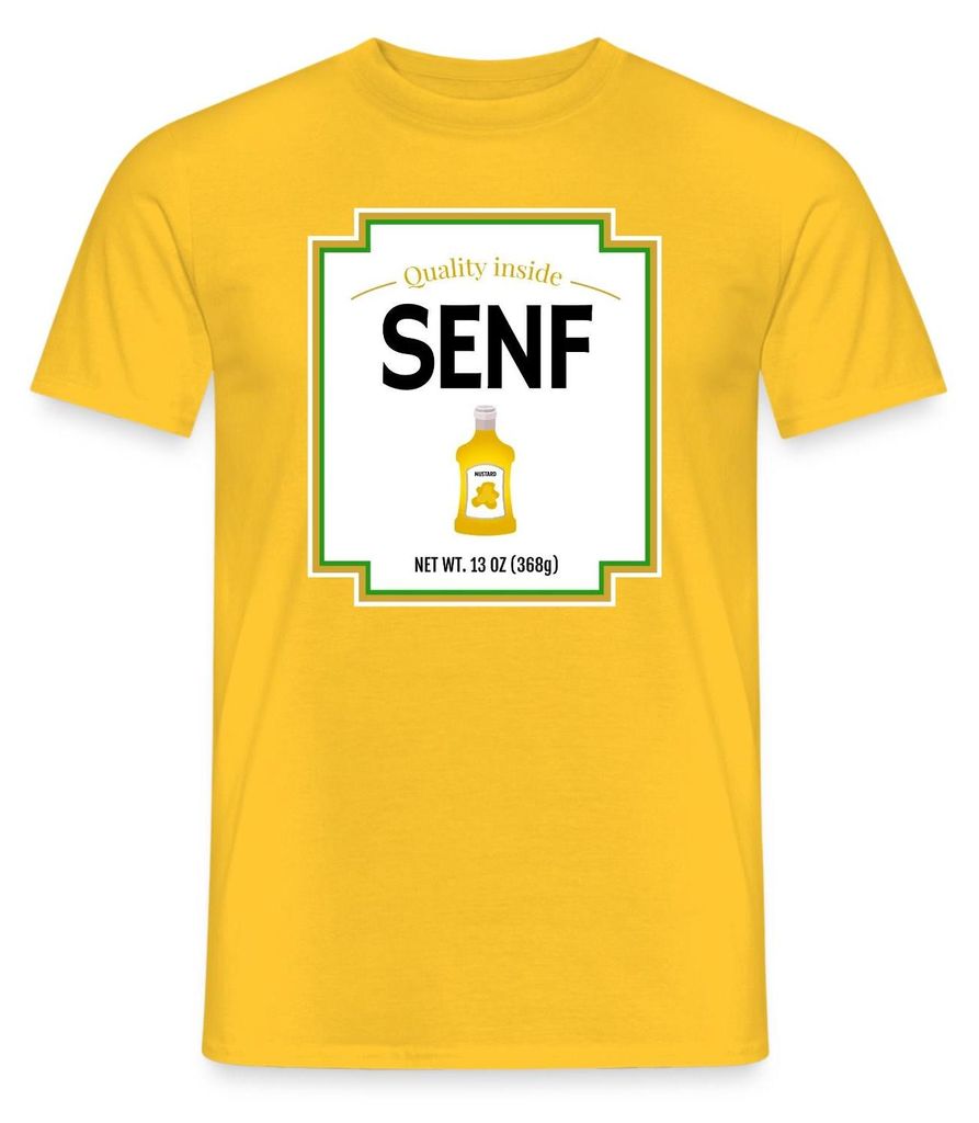 Spreadshirt Senf Partner Kostüm Fasching Karneval Männer T-Shirt, XL, Gelb