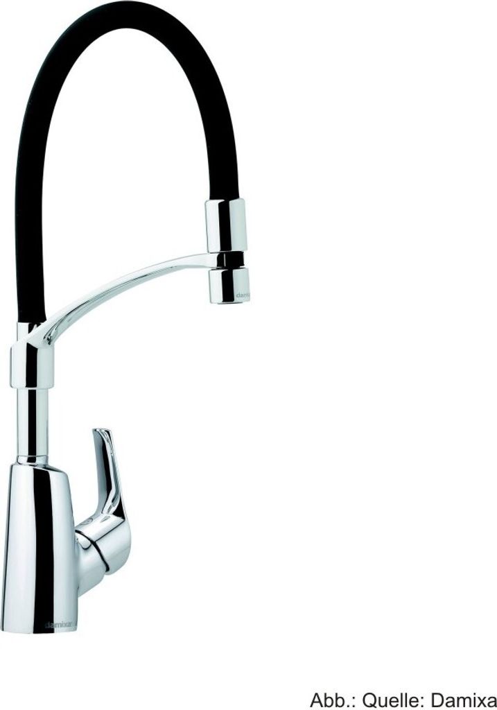 Damixa Rowan Pro Spültischarmatur mit hohem C-Auslauf, Farbe „Chrom“, 6712800