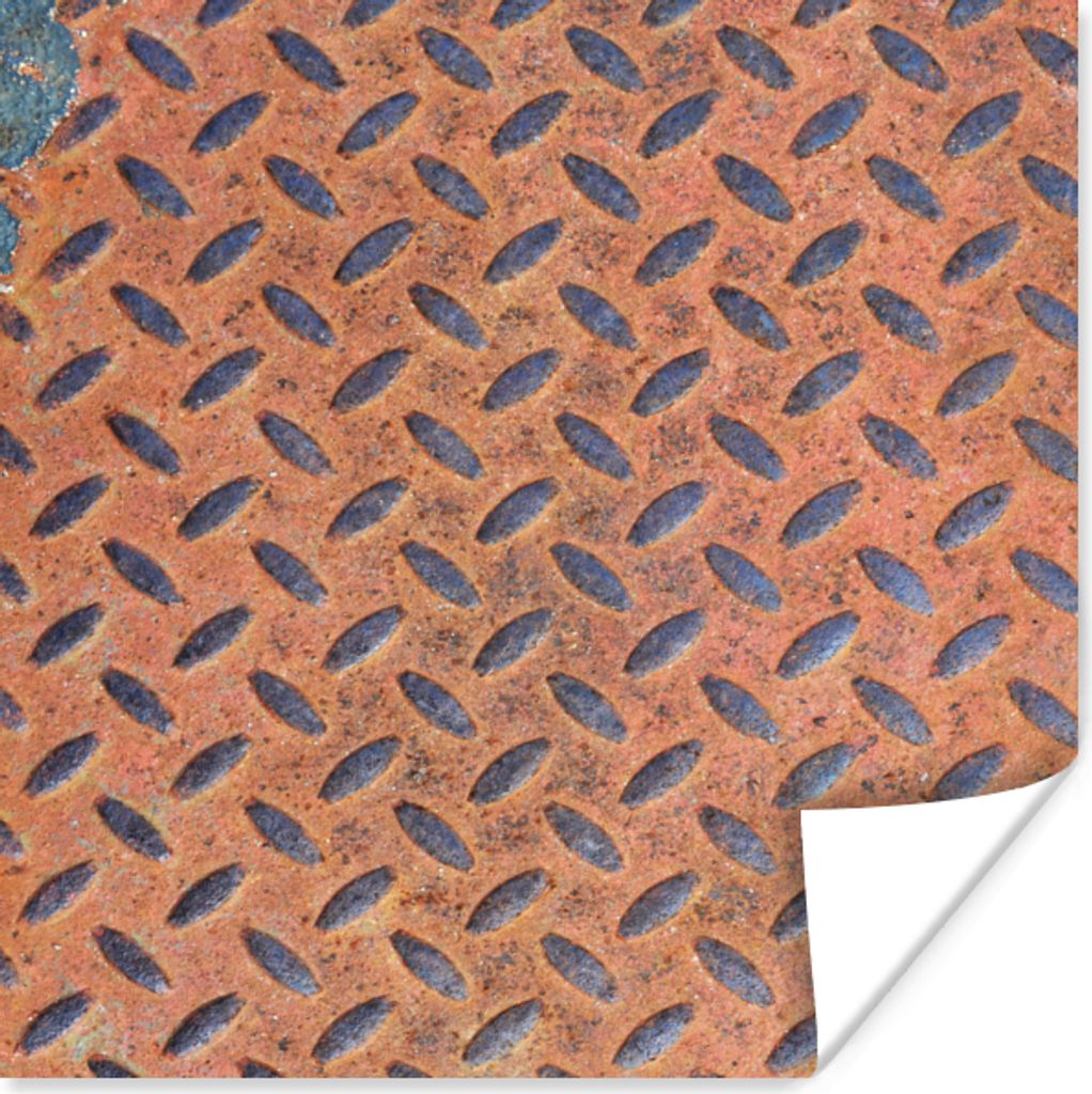 MuchoWow Poster Diamantplatte - Retro - Rost 75x75 cm - Wand Dekoration