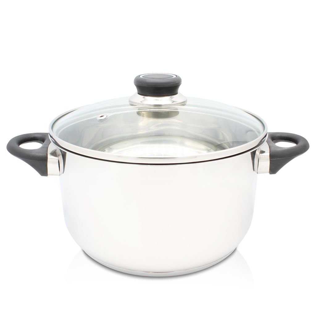 Karl Krüger 101024DE Edelstahl Fleischtopf Denver mit Glasdeckel 24 cm