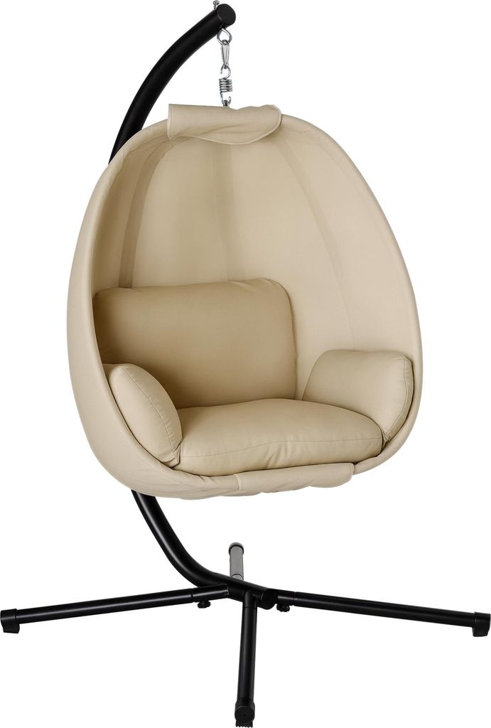 H?ngesessel. Eif?rmiger Schaukelsitz mit weichem Kissen. fš¹r drinnen und drau?en geeignet. 125L x 95B x 170H cm. Khaki