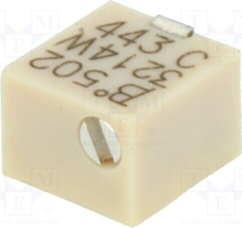 1x Potentiometer: für den Einbau stehend, 5kΩ 250mW SMD 3214W-1-502E SMD Potentio