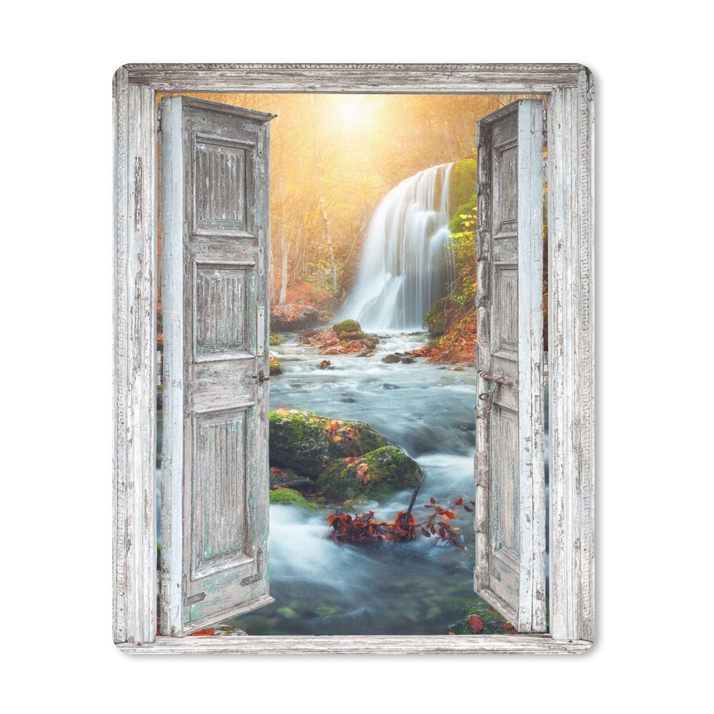 MuchoWow Mauspad Mousepad Wasserfall - Aussicht - Landschaft 30x40 cm - Mousepads - Maus Mat - Pad - Mausunterlage - Mausmatten