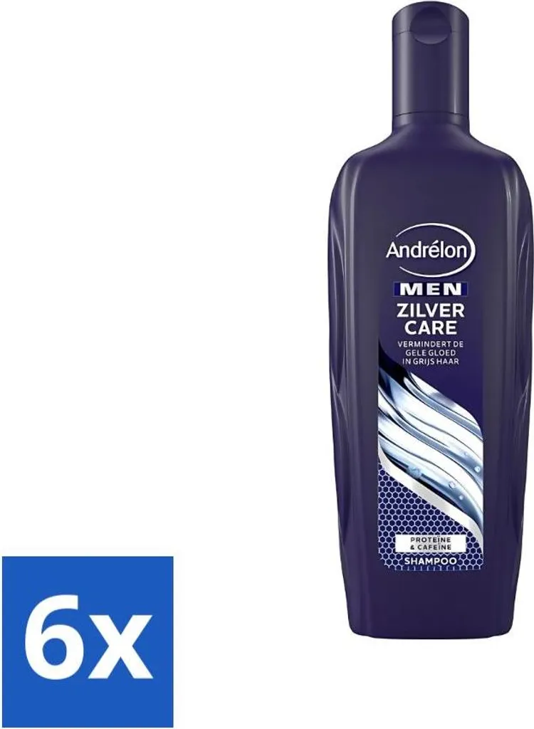 Set 6 Shampoo Antigiallo Andrélon Men Silver Care 300 ml - Professional