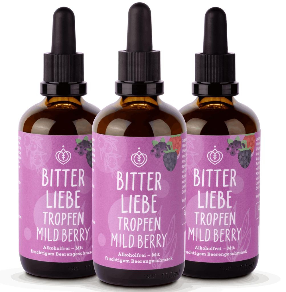 BitterLiebe Bitterstoffe Tropfen Mild Berry - 3x 100 ml, Produktbild 