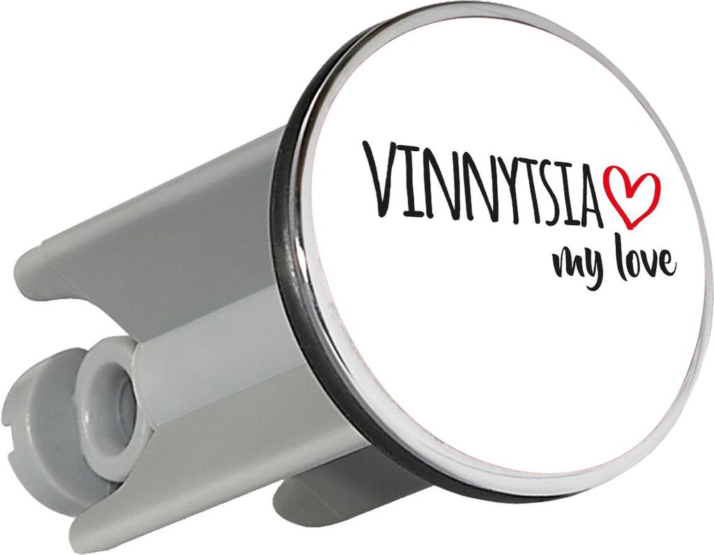Huuraa Waschbeckenstöpsel Vinnytsia my love 4cm höhenverstellbar Abflussstopfen Geschenkidee