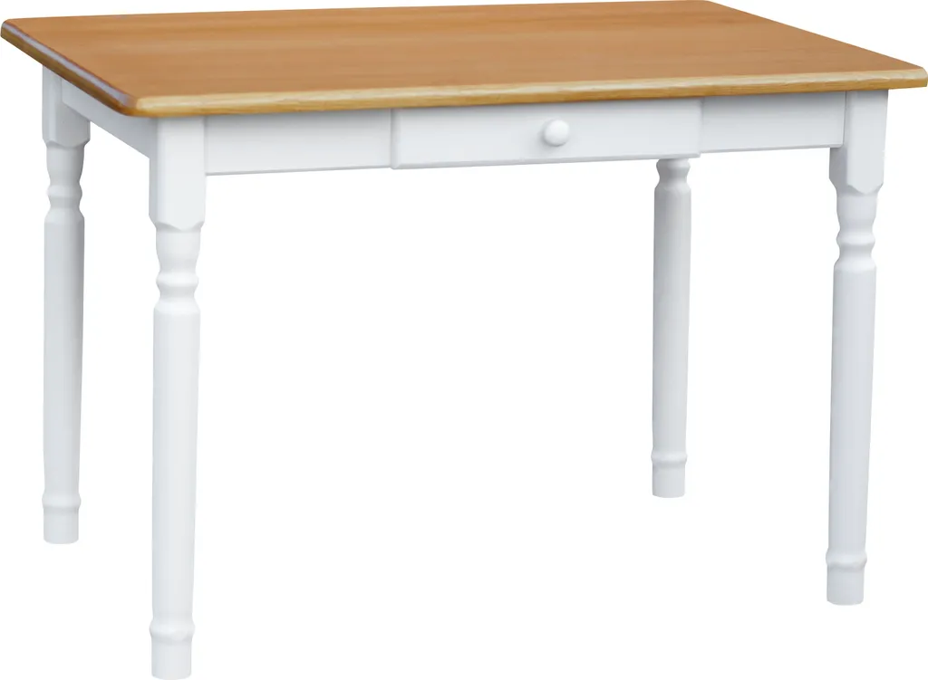 Tavolo da Pranzo Rustico Bianco in Pino Massiccio 100x60 cm