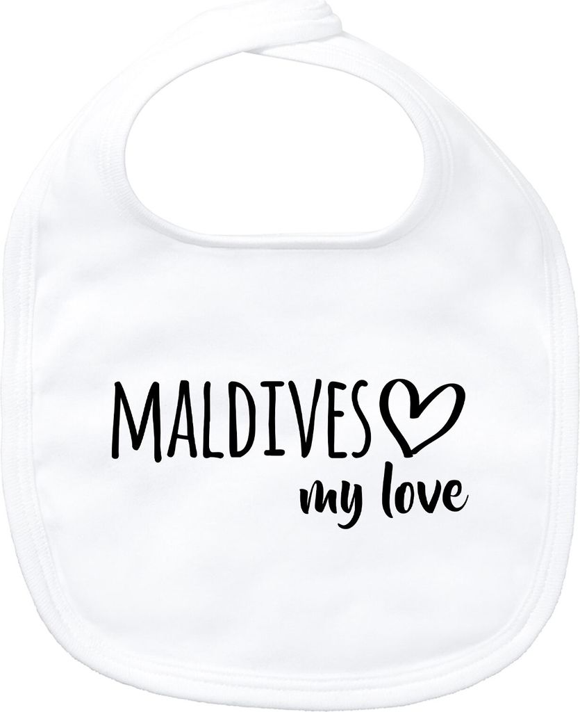Huuraa Baby Lätzchen Maldives my love White Klettverschluss Baumwolle Latz Geschenkidee