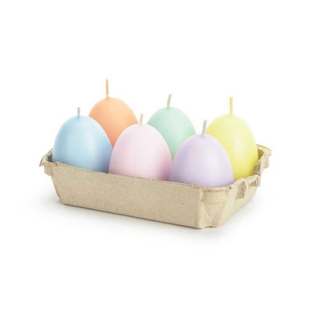 Bougies de Pâques cire 7cm pastel Mix 6pcs Image du produit 