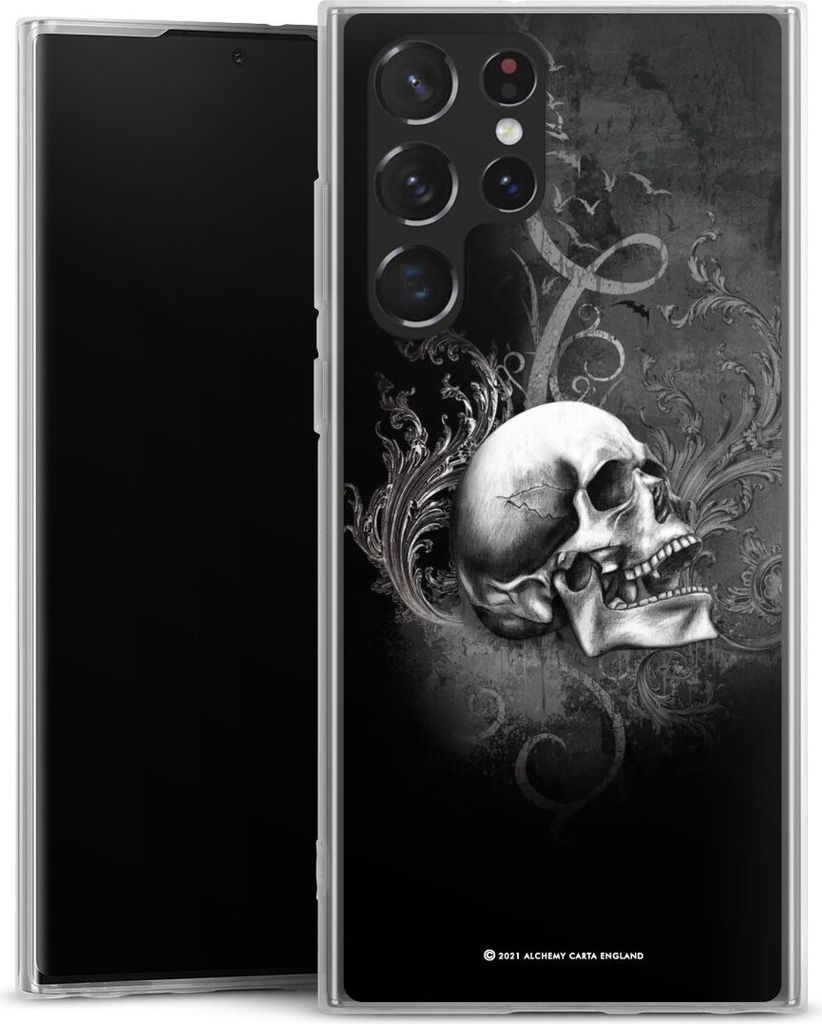 DeinDesign Slim Hülle für Samsung Galaxy S22 Ultra Silikon Case Ultra Dünn Handyhülle Gothic Schädel Totenköpfe
