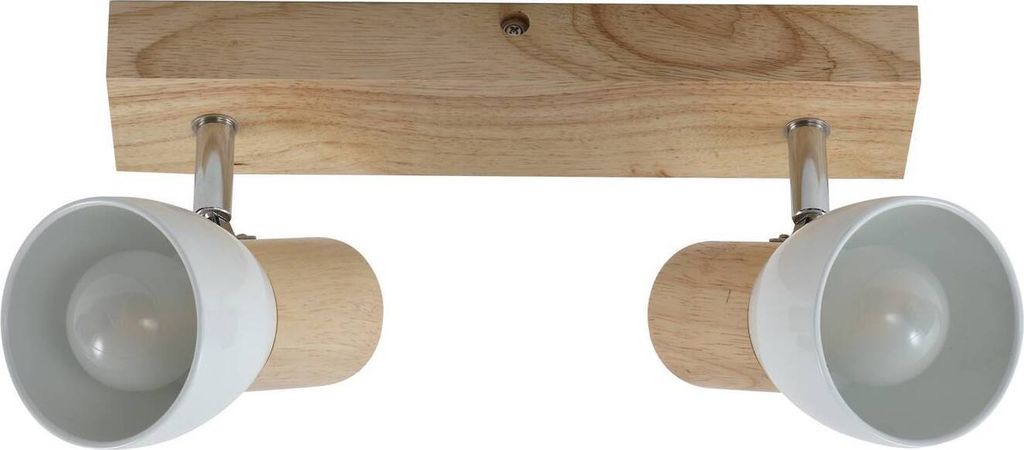 Lindby Deckenleuchte Thorin, 27 cm, 2-flg., weiß, Holz, E14 Produktbild 