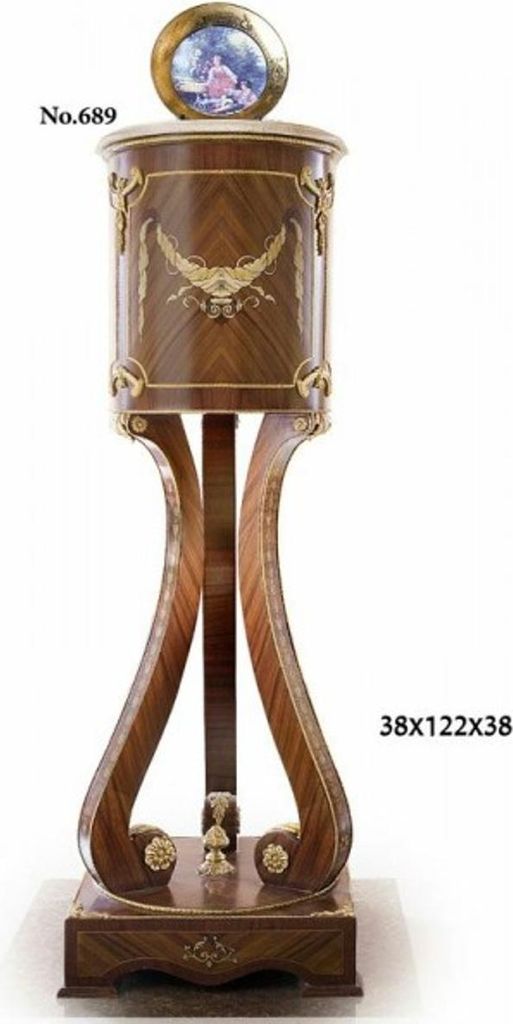 Casa Padrino Barock Säule mit Marmorbesatz 38 x 38 x H. 122 cm - Barock Möbel