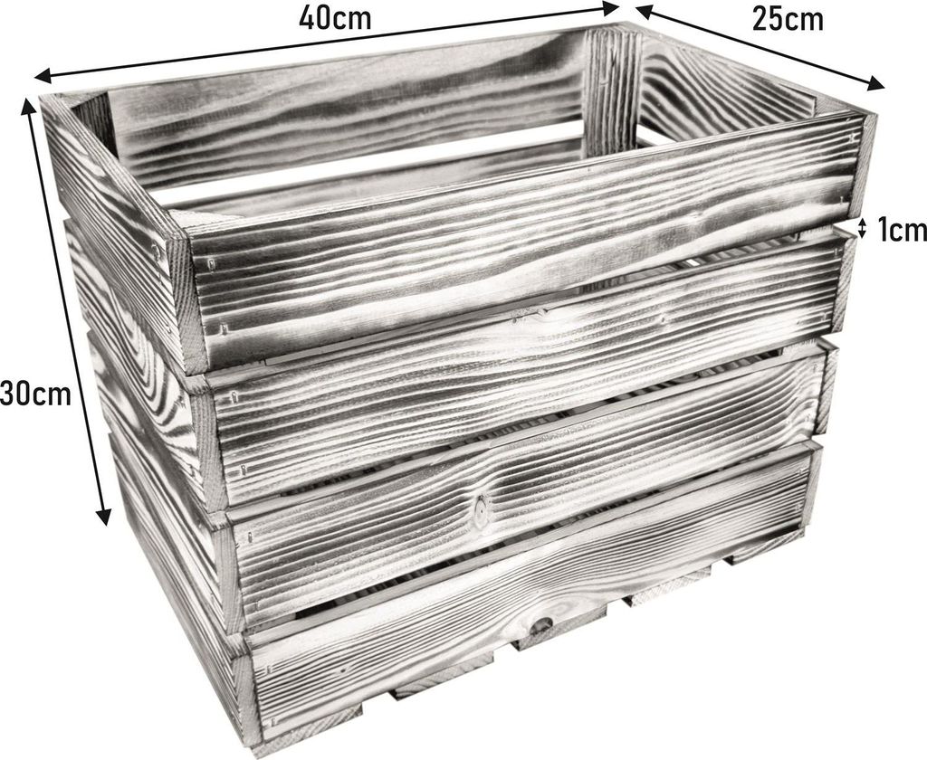 Weiß Holzkisten 25 x 40 x 30 cm massive Weinkisten in vielen Farben zur Auswahl Holz Kisten Obstkisten Apfelkisten, holzregal.