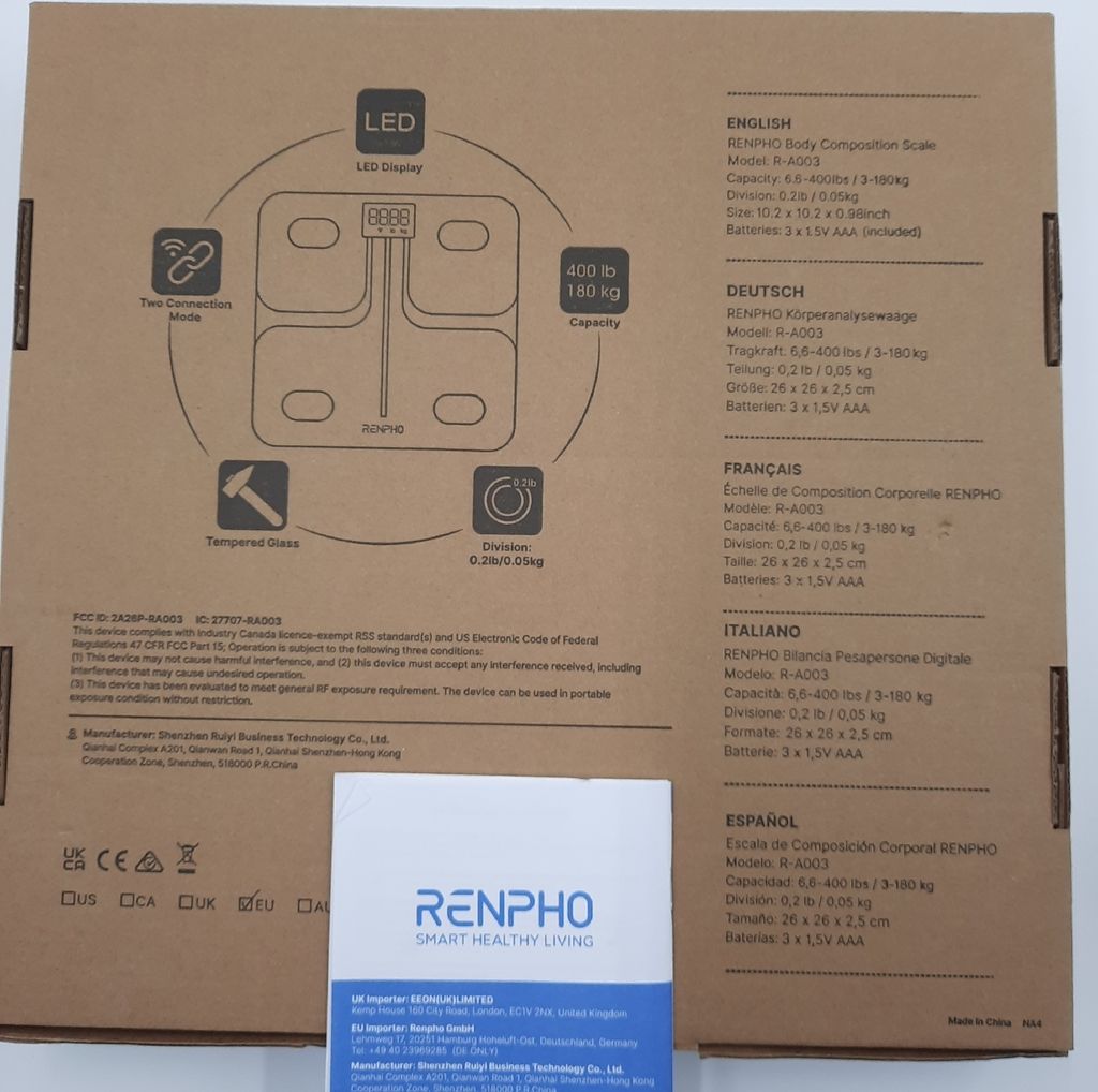 RENPHO Körperfettwaage Digital Intelligente WLAN Smart Wage Produktbild 7