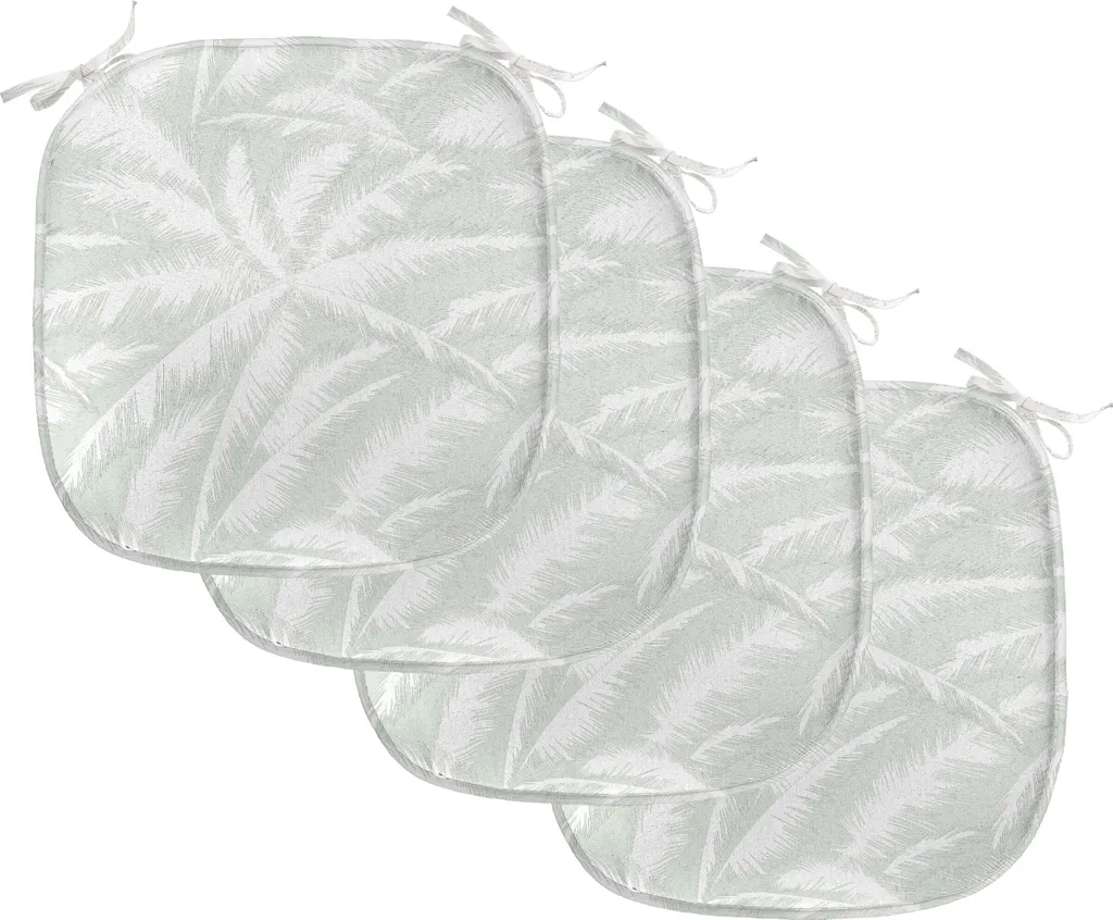 ABAKUHAUS Fleeting Palm Jungle Lot de 4 Coussins de Chaise 40x40 cm Vert