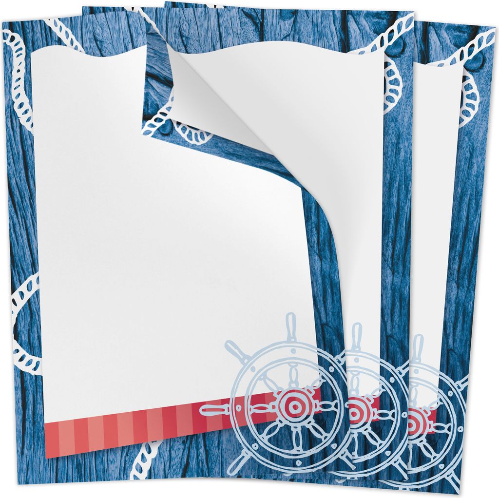 50 Blatt Briefpapier (A4) | Maritim Fisch | Speisekarte | edles Design Gastro-Papier | beidseitig bedruckt | für Gastronomie Restaurant Menukarten