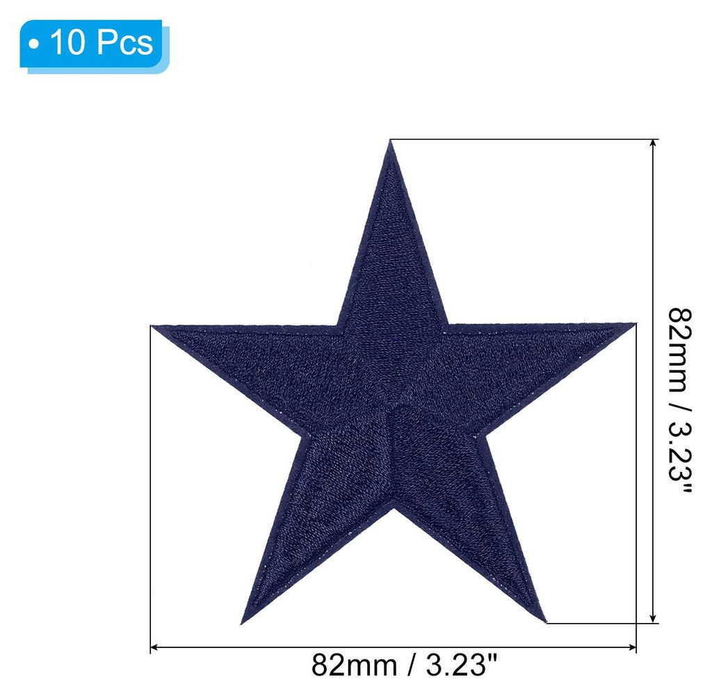 Stoffflicken zum Aufbš¹geln 8.2x8.2cm Bš¹gelflicken 10 Packung Aufn?her 5 Stern Bestickte Applikationen fš¹r Kleidung Jacken Hut Rucksack Rep...