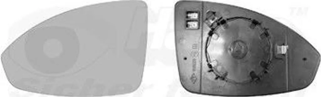 Vitre de rétroviseur gauche Chevrolet Cruze Van Wezel à clipser 0820837