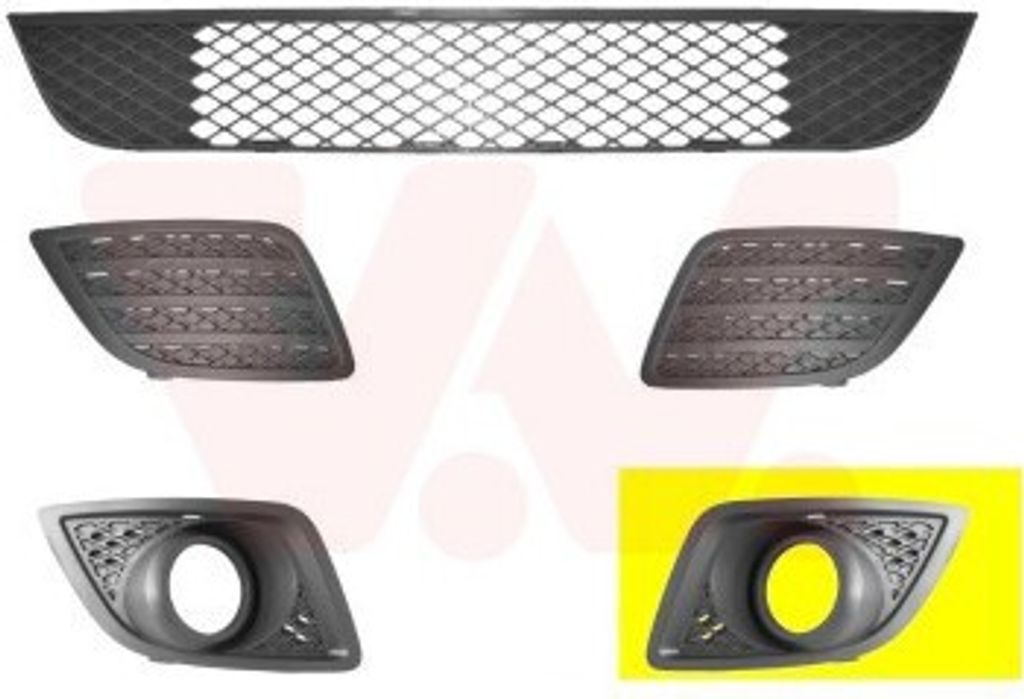 VAN WEZEL Lüftungsgitter Grill Stoßfänger für FORD Fiesta Mk5 Schrägheck (JH1, JD1, JH3, JD3) mit Loch/Löchern für Nebellampen