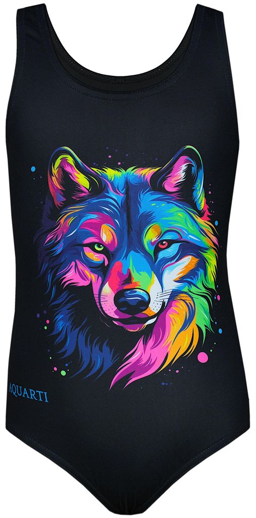 Aquarti Mädchen Badeanzug mit Ringerrücken Print, Farbe: Produktbild 