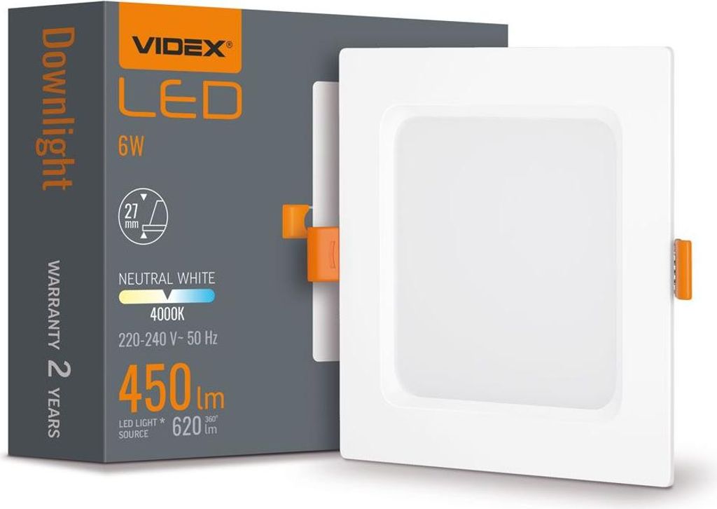 LED-Downlight-Leuchte VIDEX-DOWNLIGHT-LED-DLBS-064-6W-NW