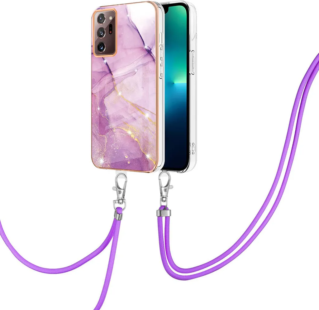 Custodia Samsung Note 20 Ultra Protettiva Rosa con Strap Regolabile