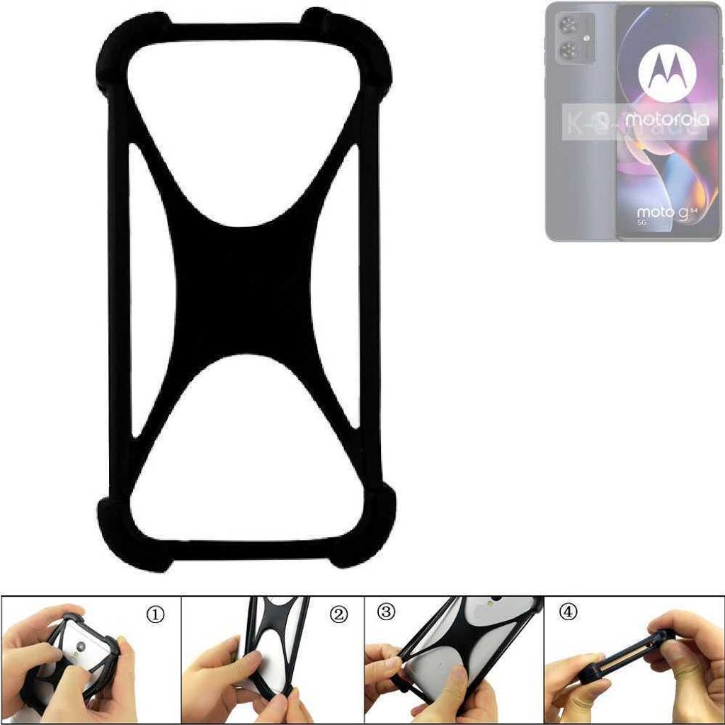 K-S-Trade Handy-Hülle Schutz-Hülle kompatibel mit Motorola Moto G54 5G Power Edition Silikon Bumper TPU Softcase Smartphone Stoßschutz, schwarz
