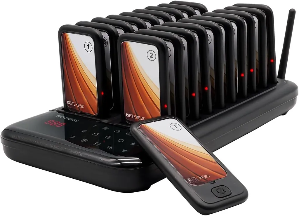 Système d'Appel Client 7 Modes de Notification et Portée 500m TD173 Noir