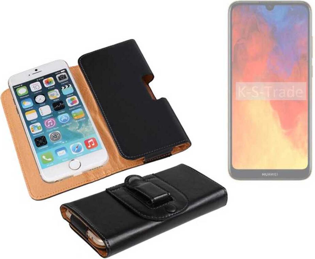 K-S-Trade Schützhülle Handyhülle kompatibel mit Huawei Y6 (2019) Holster Gürtel Tasche Schutzhülle Handy-Tasche Smartphone Case Seitentasche