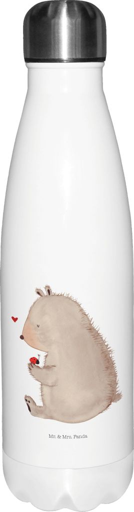 Mr. & Mrs. Panda Trinkflasche Bär Marienkäfer - Weiß - Geschenk, Thermos, Freiheit, thermobehälter, trinkflaschen, Motivation, Thermosflasche, ...
