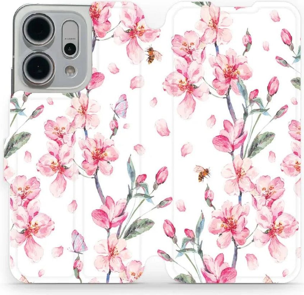 Handyhülle mit klappe für Oppo Reno 14, Mobiwear Book, Rosa Frühling