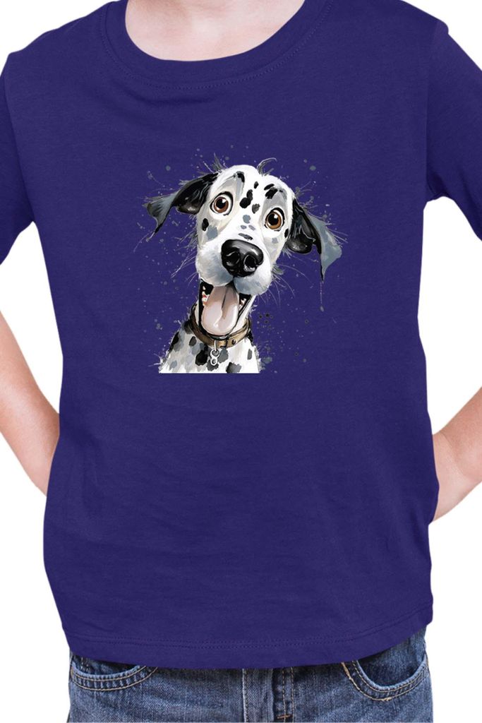Kinder T-Shirt Funny Dogs Breeds Dalmatian Dog Breed, 3-4 Jahr - 104 / Dunkelblau