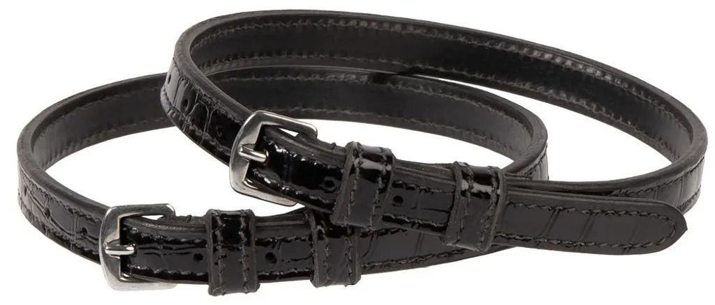Lanières d'éperon Harry's Horse Croco noir - Taille unique robuste